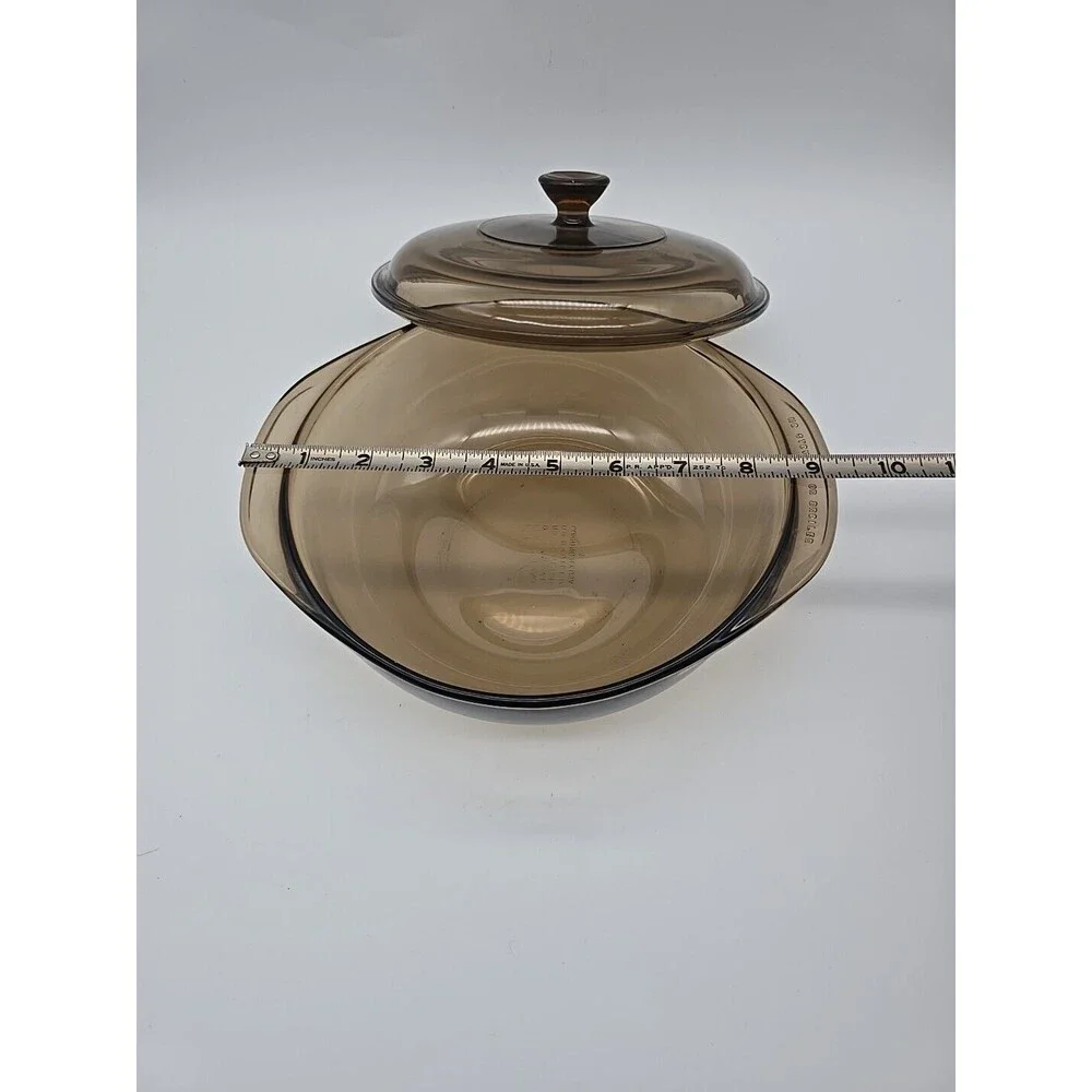 Vintage Pyrex Fireside 023-N Amber 1.5 Quart Round Covered Casserole w/ 623C Lid
